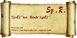 Szőke Rodrigó névjegykártya